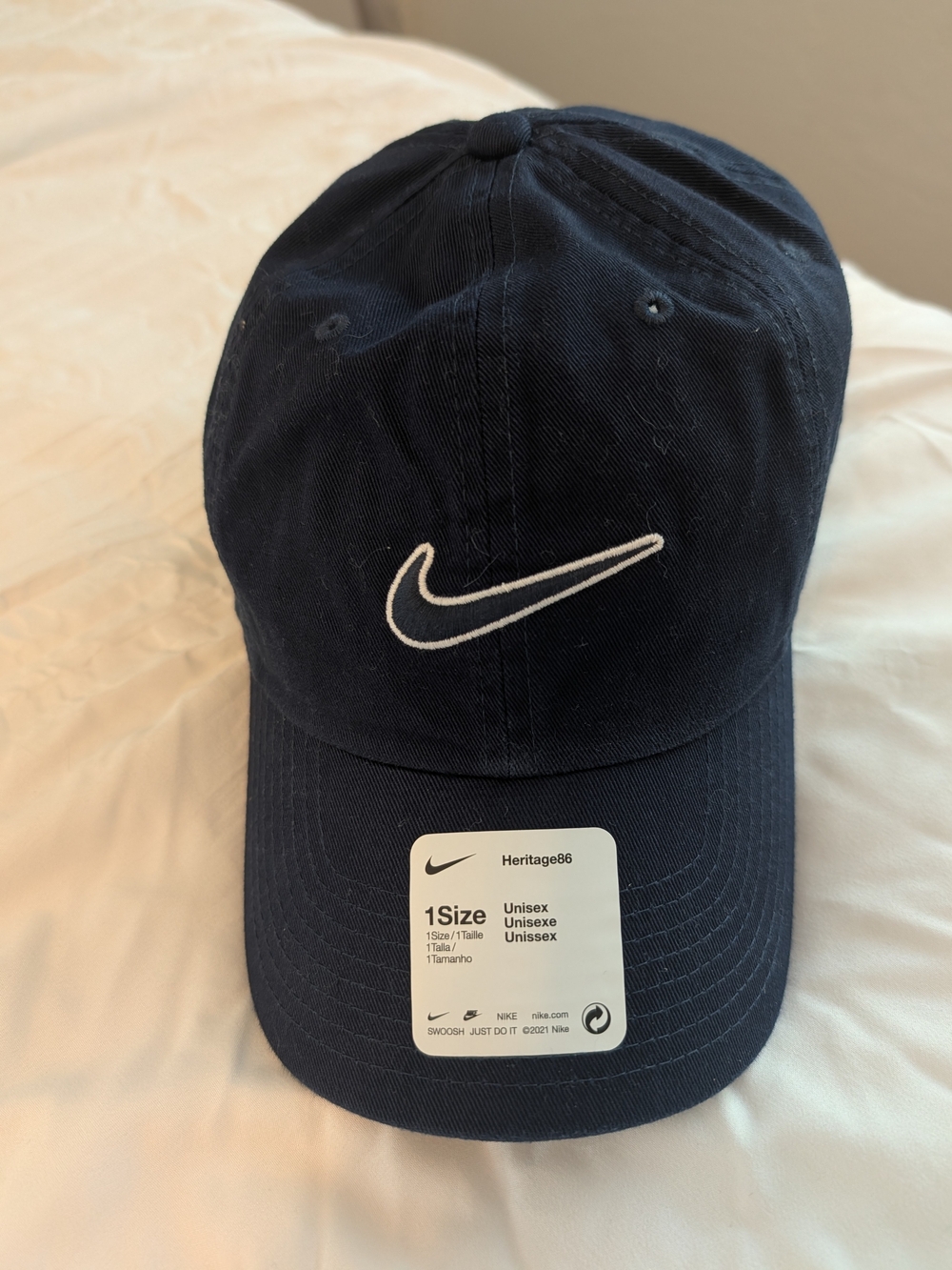Nike Navy Baseball Cap with White Swoosh